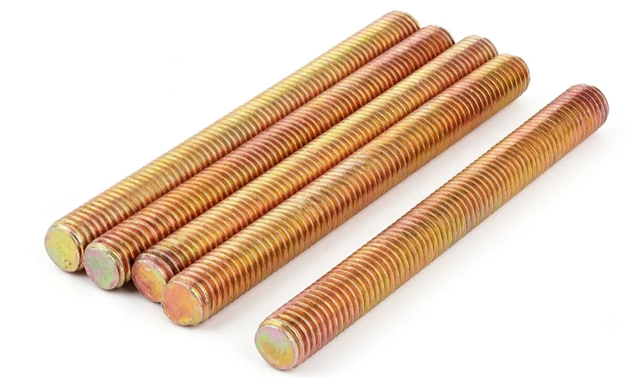 Copper Nickel 90/10 and 70/30 Threaded Bars stacked in export warehouse